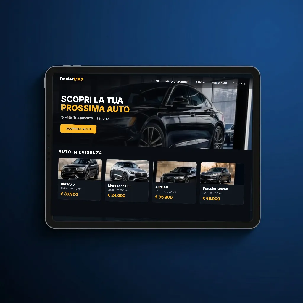 Il sito su tablet