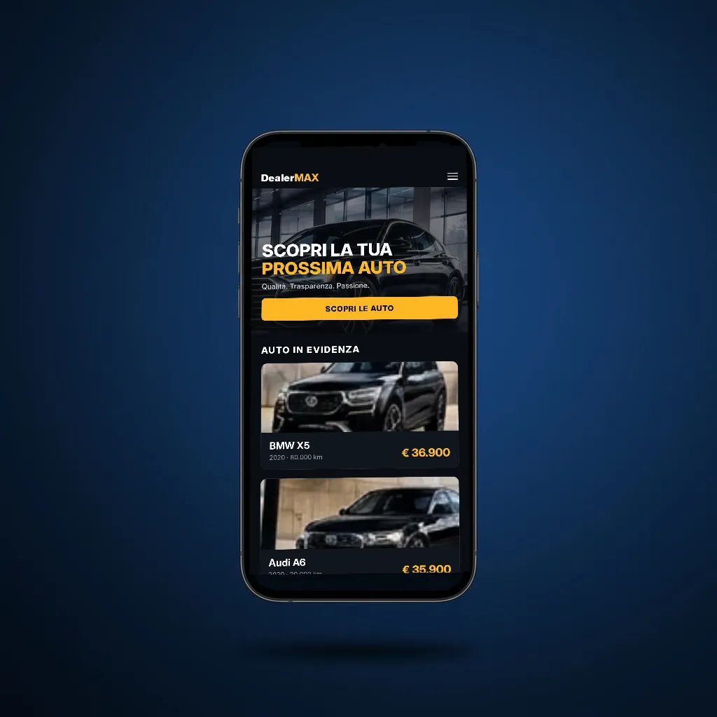 Il sito del concessionario su smartphone, mobile-first